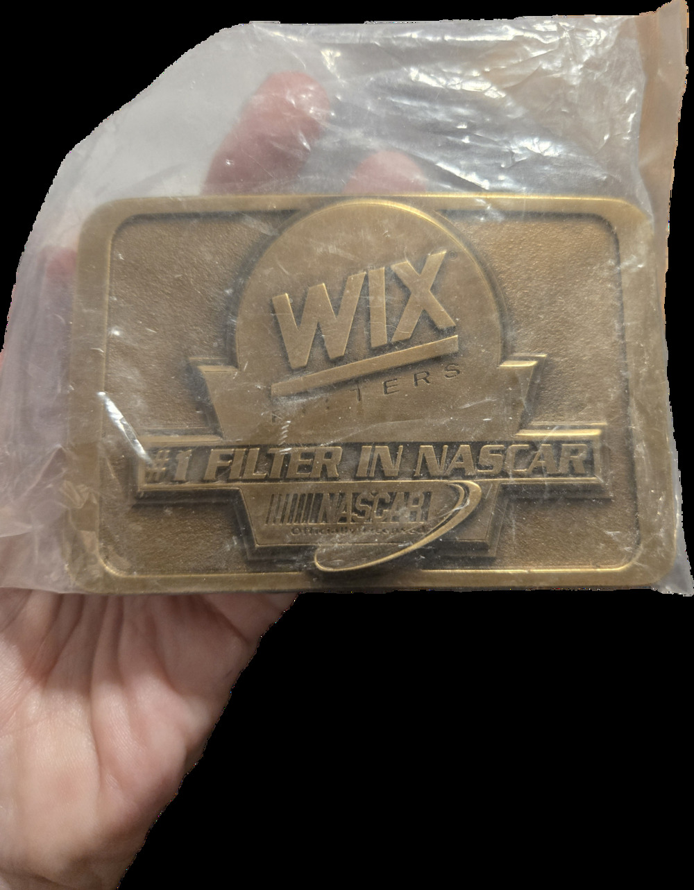 WIX Filters #1 Filter in NASCAR" Brass colored Belt Buckle - New in Package